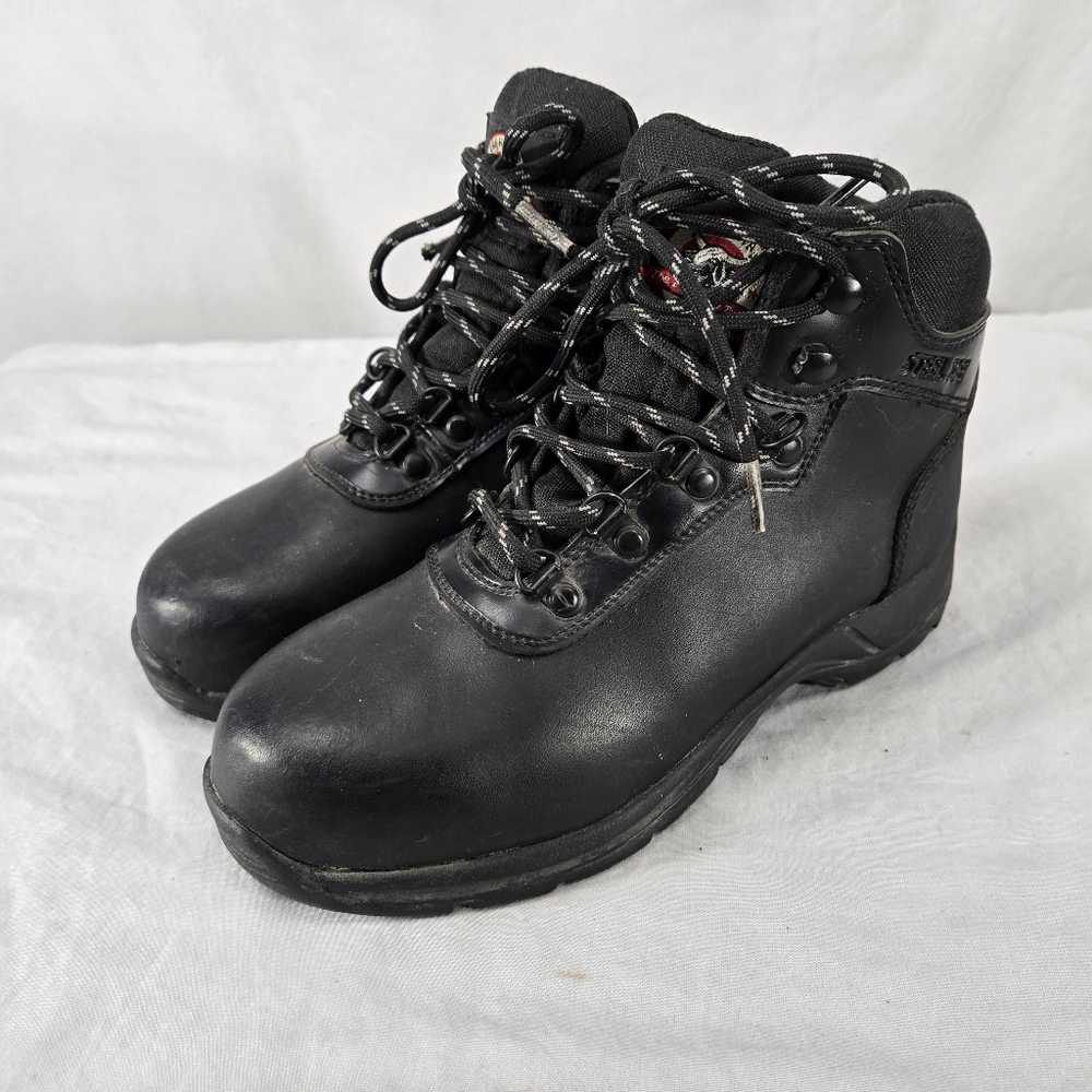 Brahma Citrus Womens Steel Toe Work Boots Shoes Black Size 6 Ankle Mid Leather